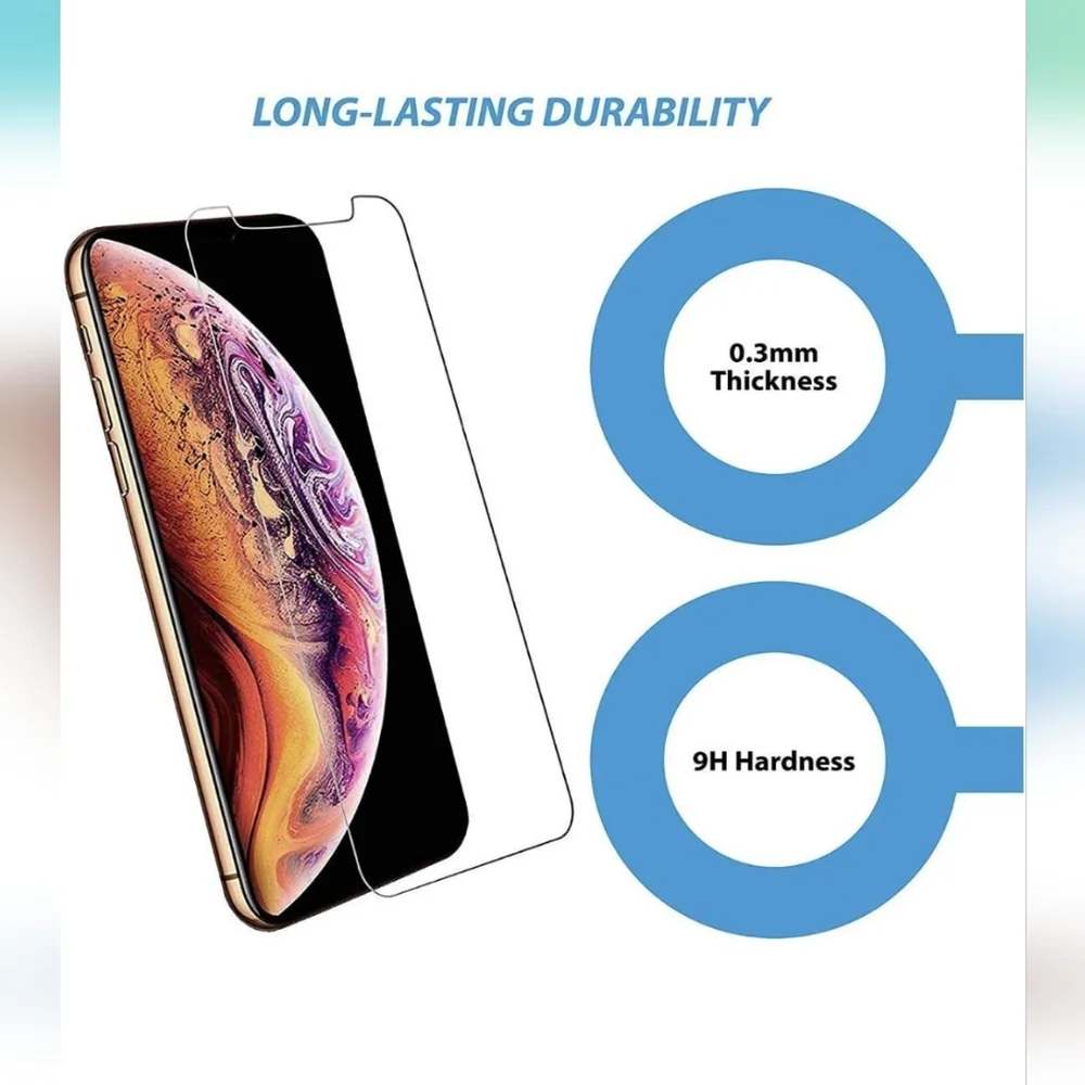Screen Protector for iPhone X, XS, 11 Pro, Beam Electronics Tempered Glass 4pack